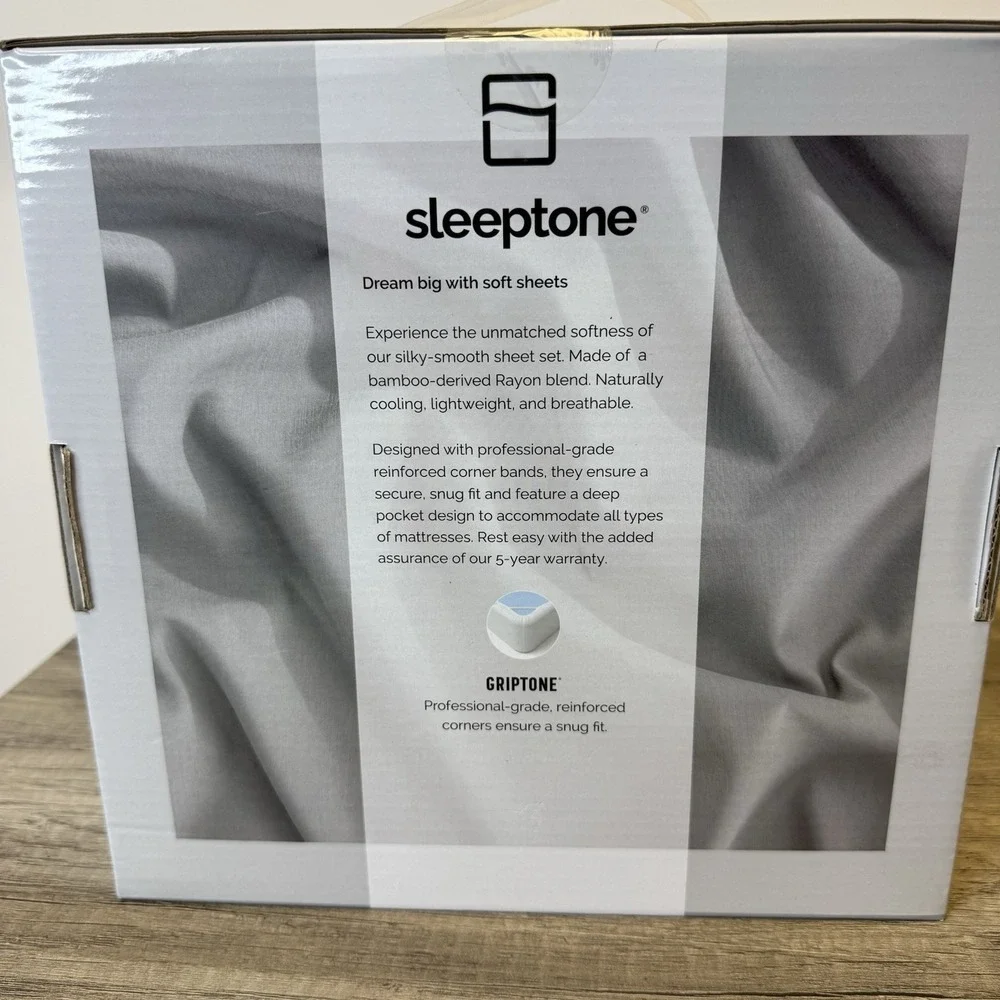 Sleeptone Premium Bamboo Sheets Twin NWT gray